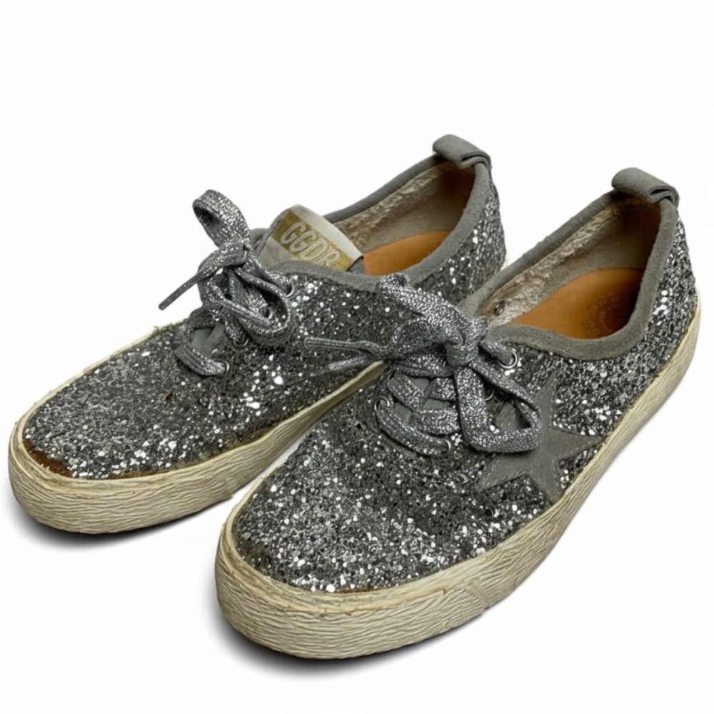 Golden Goose Silver Glitter Sneakers Shoes 3 33
